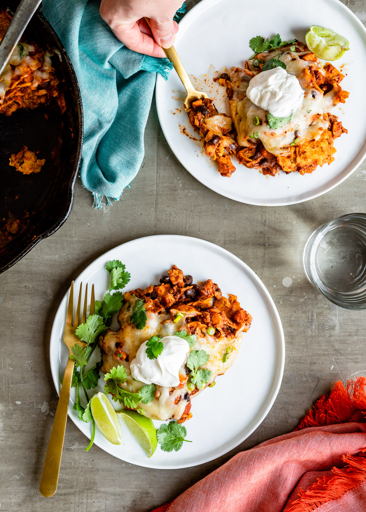 Easy Cheesy Enchilada Skillet from Hello Veggie