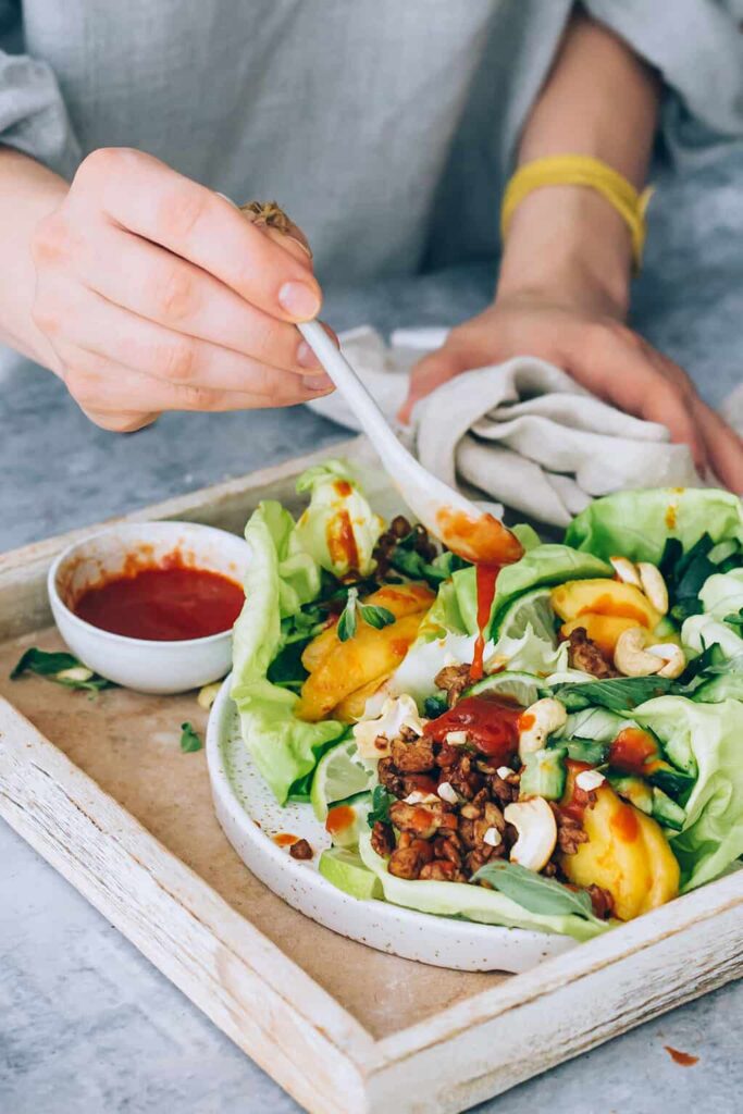 Hoisin Tempeh Lettuce Wraps