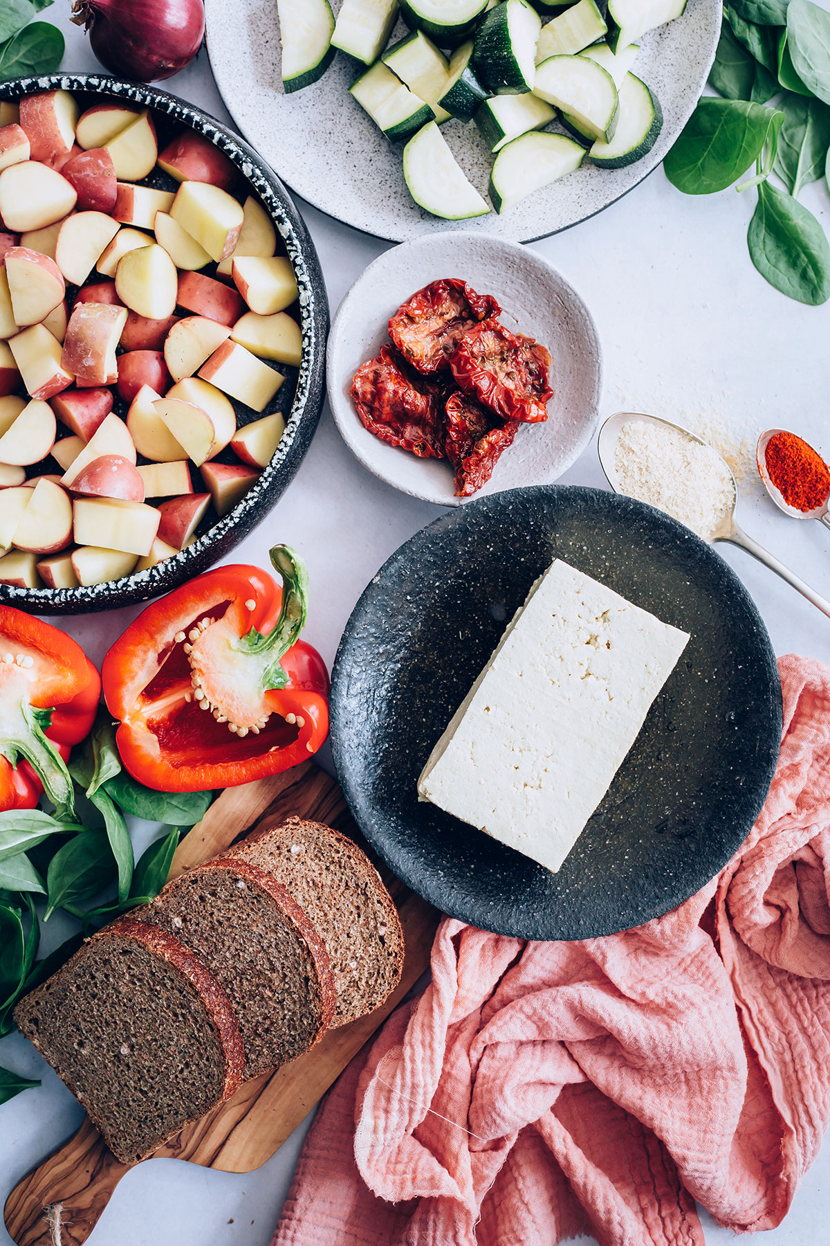 Garden Tofu Scramble Bowls with Smoky Red Potato Hash