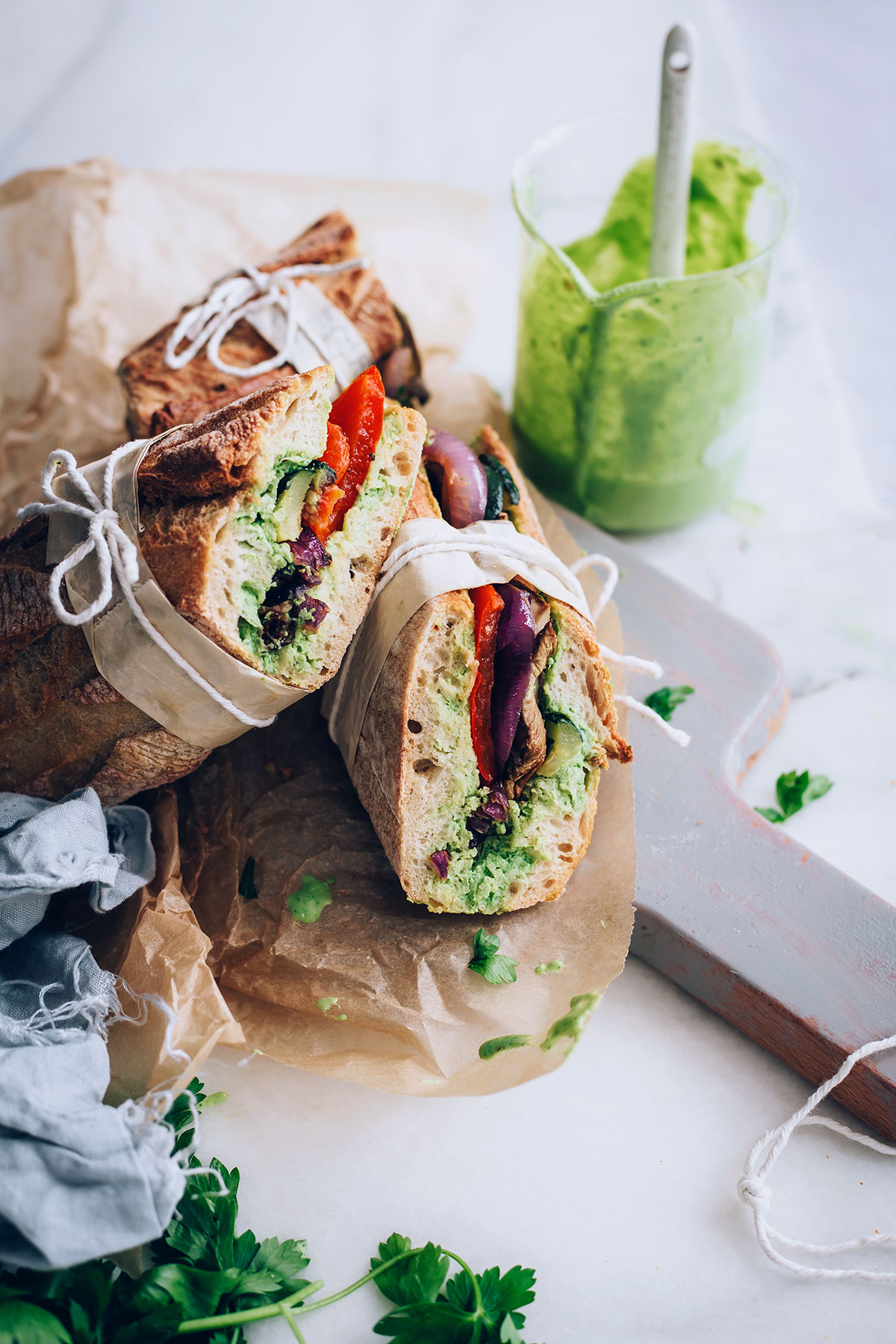 Summer Vegetable Sandwiches with Chimichurri Aioli