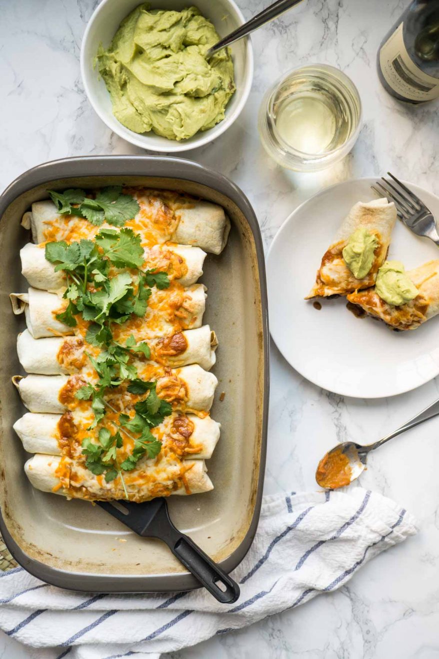 Black Bean Enchiladas with Avocado Cream Sauce from Smart Nutrition