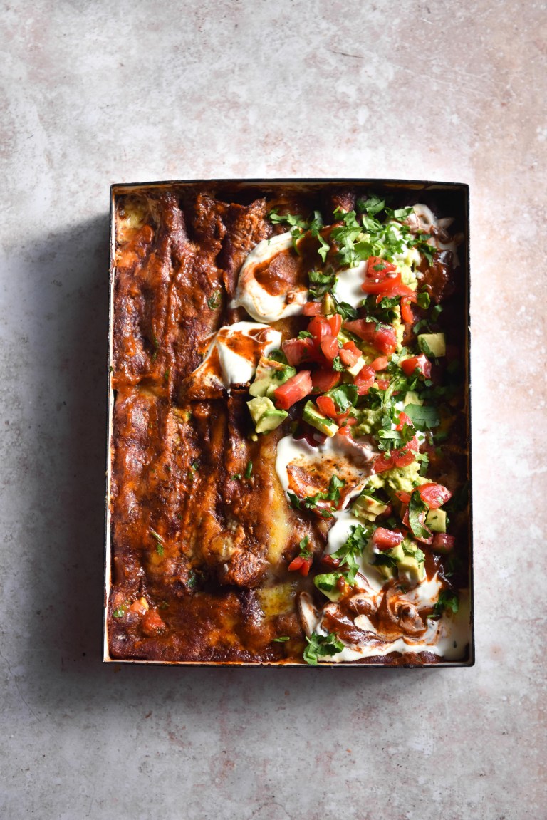  FODMAP friendly vegetarian enchiladas from George Eats