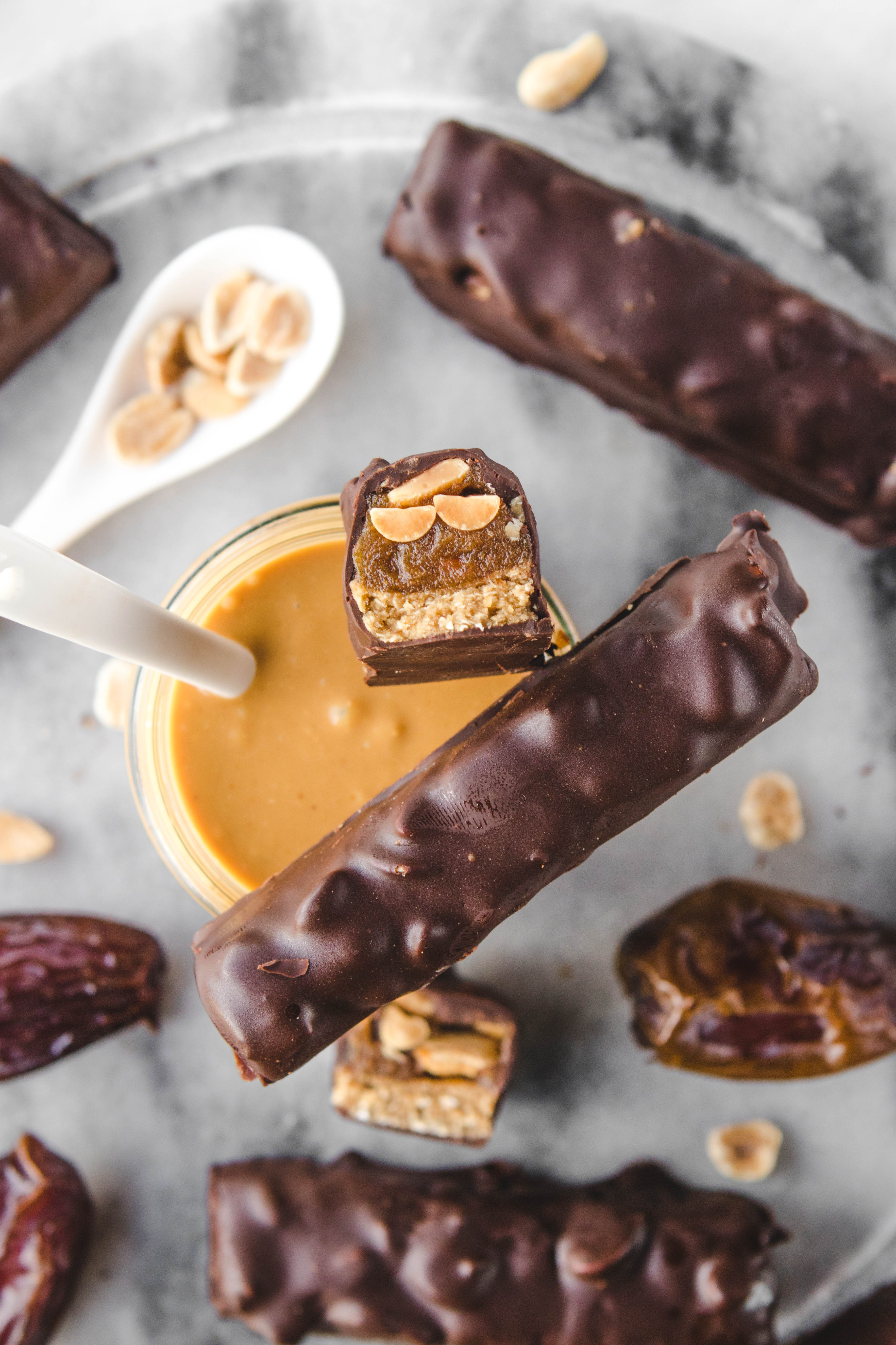 Healthy Snickers Bars by From My Bowl