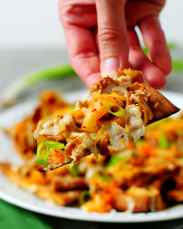 Korean BBQ Jackfruit Nachos with Kimchi from Alison's Allspice