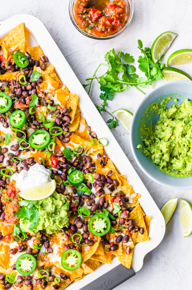 Easy Sheet Pan Nachos with Queso - Peas and Crayons