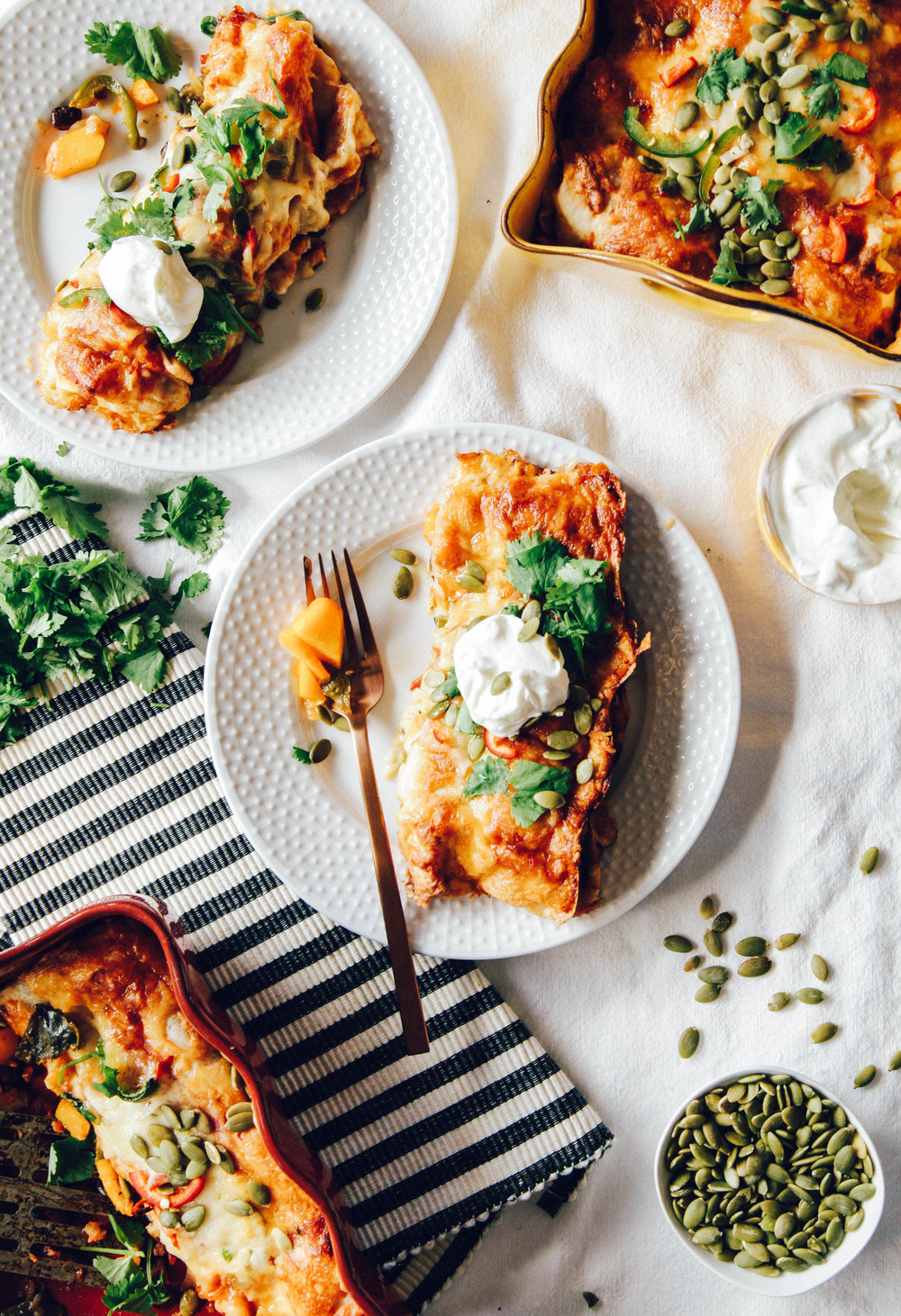 Roasted Butternut Squash & Poblano Enchiladas from Quinn's Place