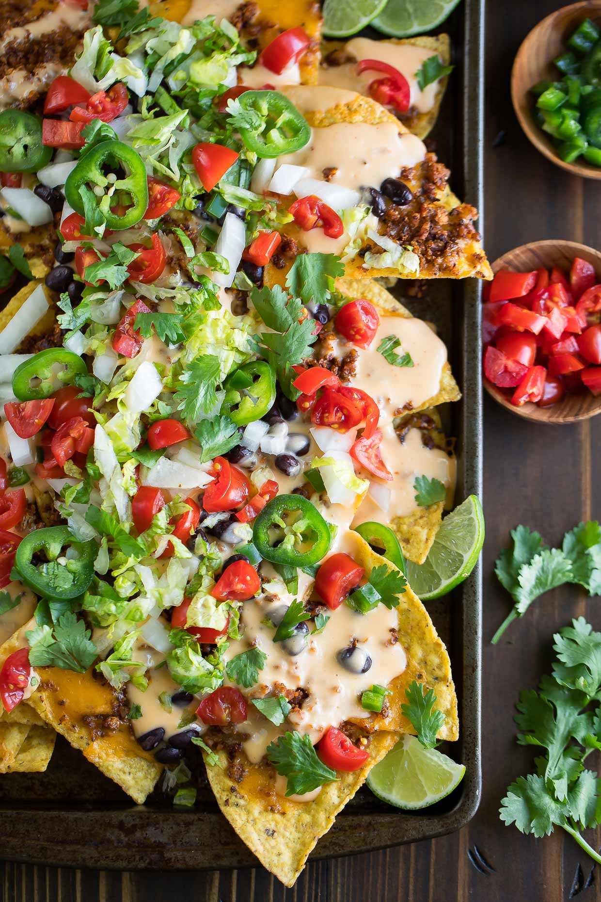 Easy Sheet Pan Nachos with Queso from Peas and Crayons