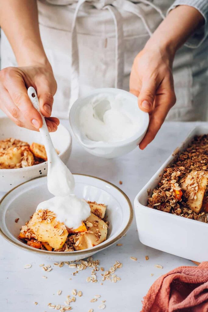 Butternut Squash and Apple Crumble with Whipped Coconut Cream