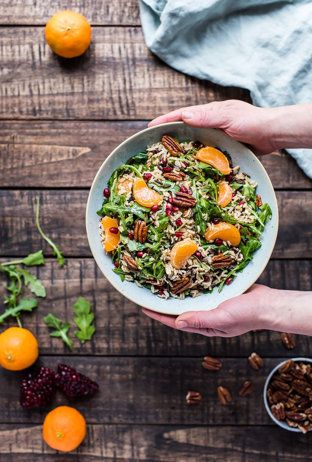 Wild Rice Salad with Pomegranate & Satsuma Mandarins from Foraged Dish