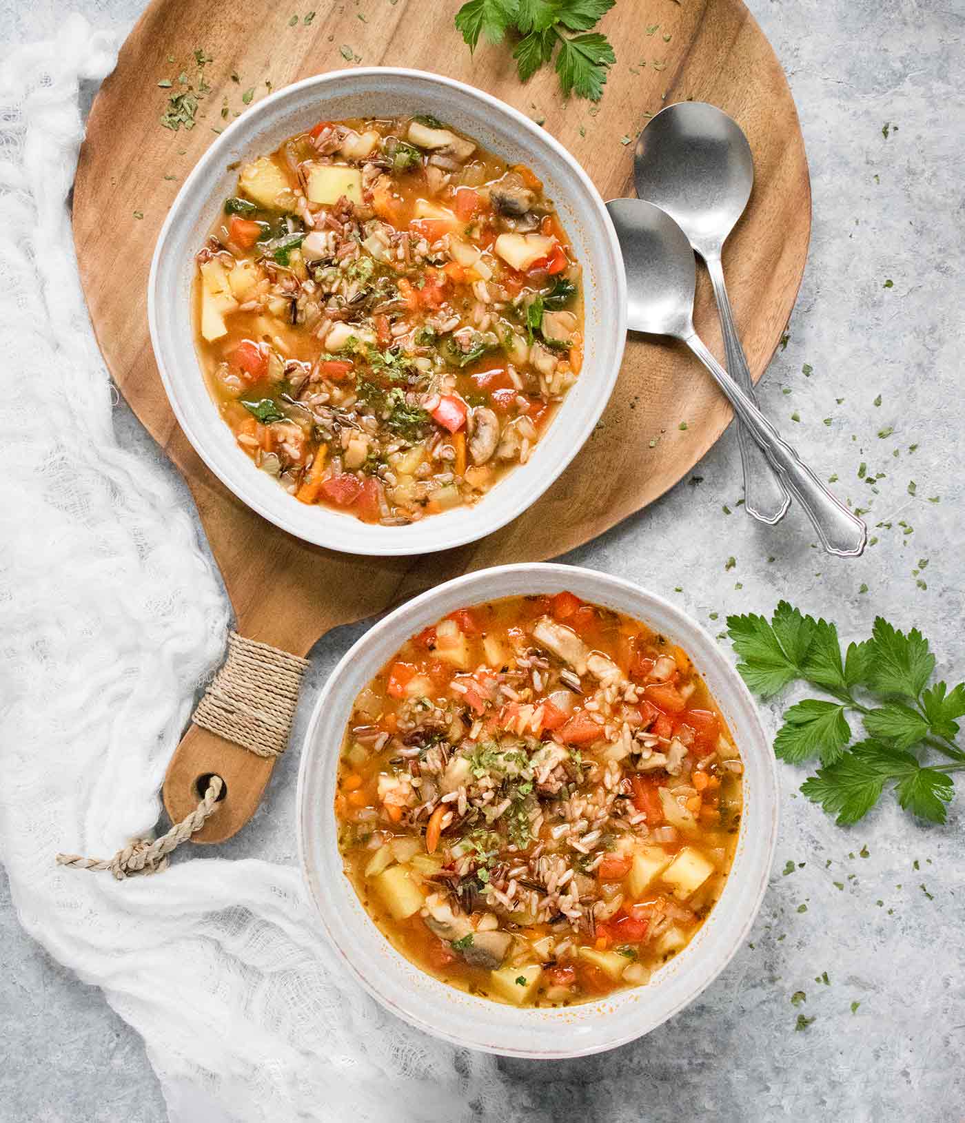 Vegan Chicken & Rice Soup - Connoisseurus Veg