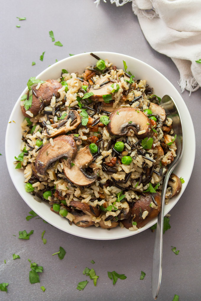 Wild Rice Pilaf with Mushrooms & Pecans from Connoisseurus Veg