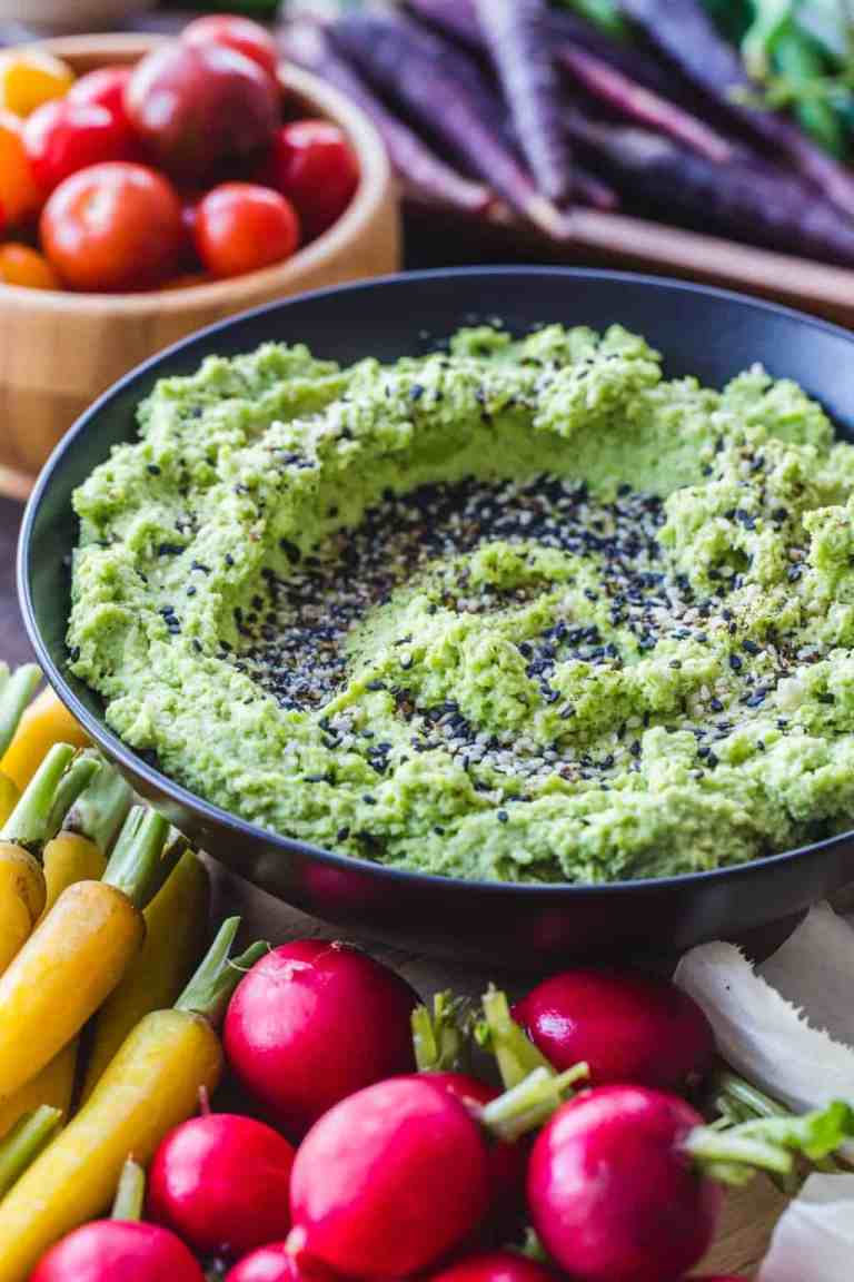 Edamame Hummus Crudite Platter - 9 Vegetarian Appetizers That Will Impress Your Guests