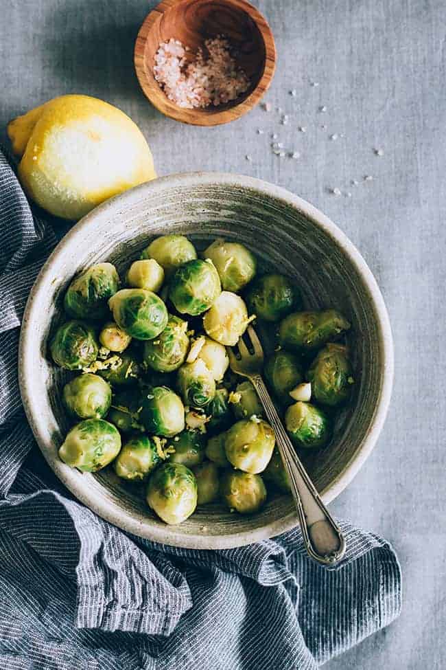 Roasted brussels sprouts with lemon
