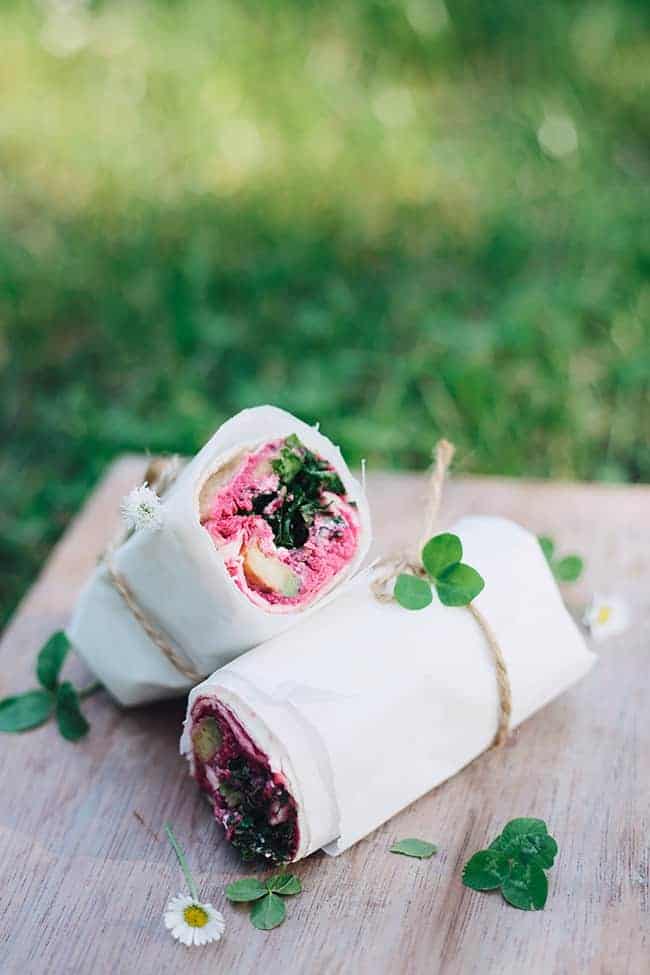 Beet Hummus Wrap - HelloVeggie.co