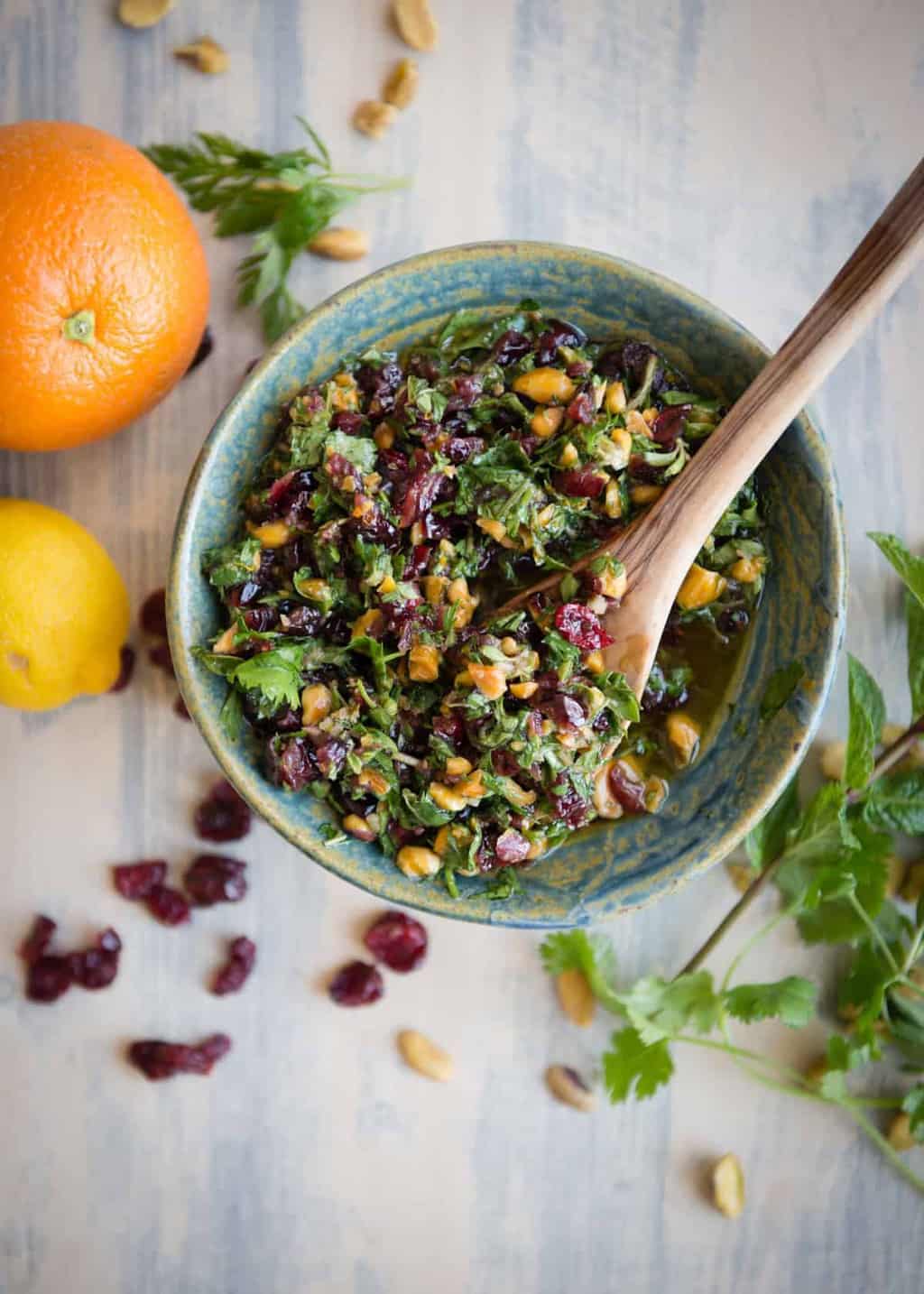Roasted Veggies with Dried Cranberry Gremolata for Meal Planning