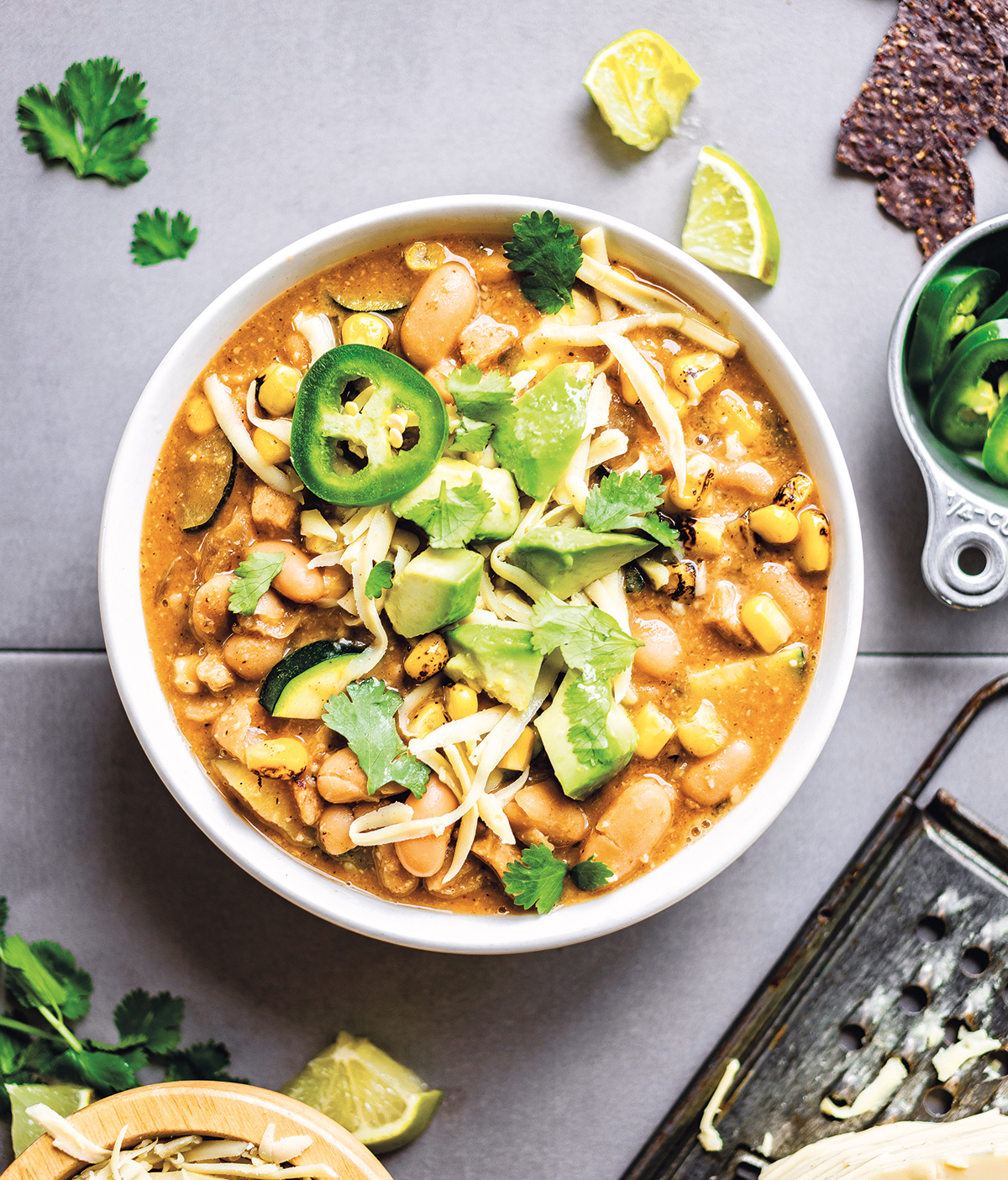 Totally Comforting White Bean "Chicken" Chili Recipe - Hello Veggie