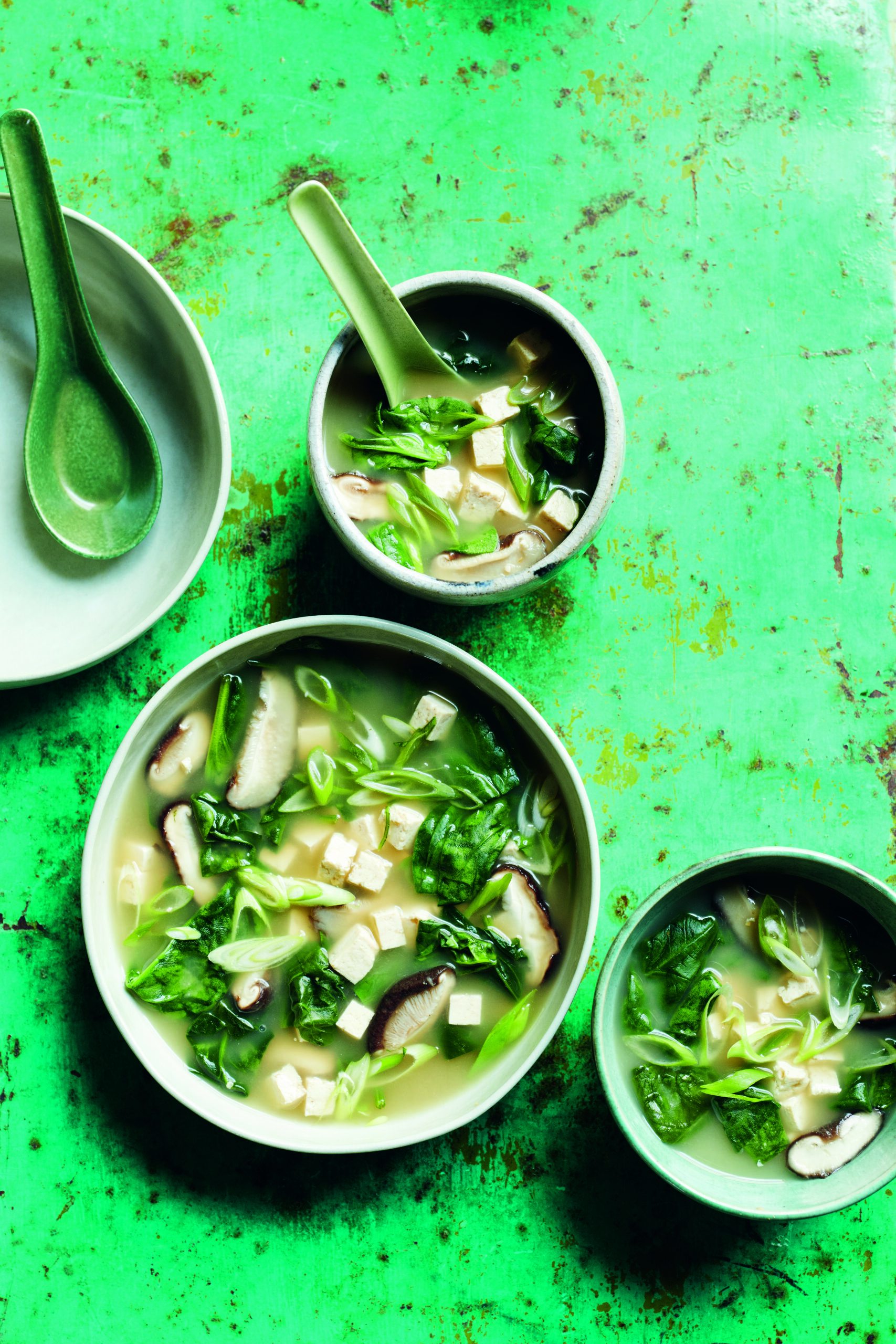 Nourishing Shiitake, Miso, Spinach & Tofu soup