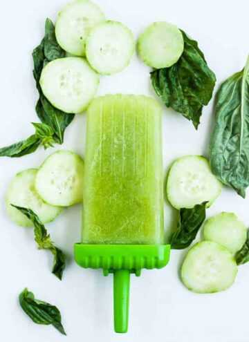 Cucumber popsicles with basil