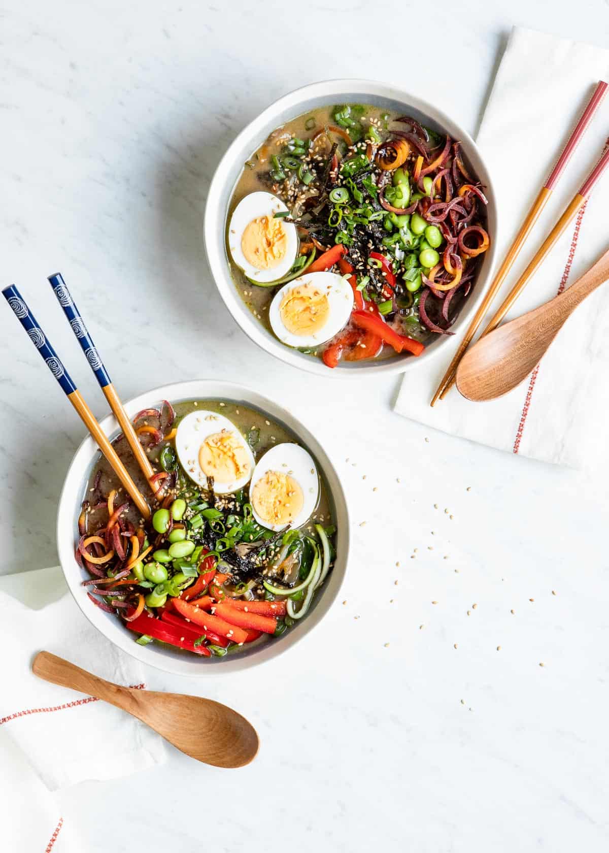 Rainbow Veggie Ramen Bowls